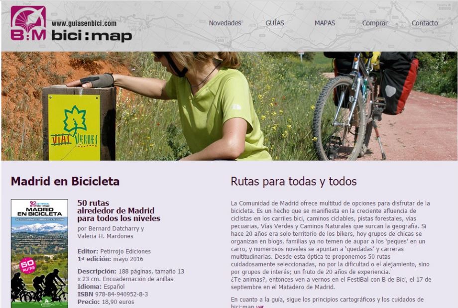 La nueva publicacin de BiciMap incluye tambin las vas verdes madrileas