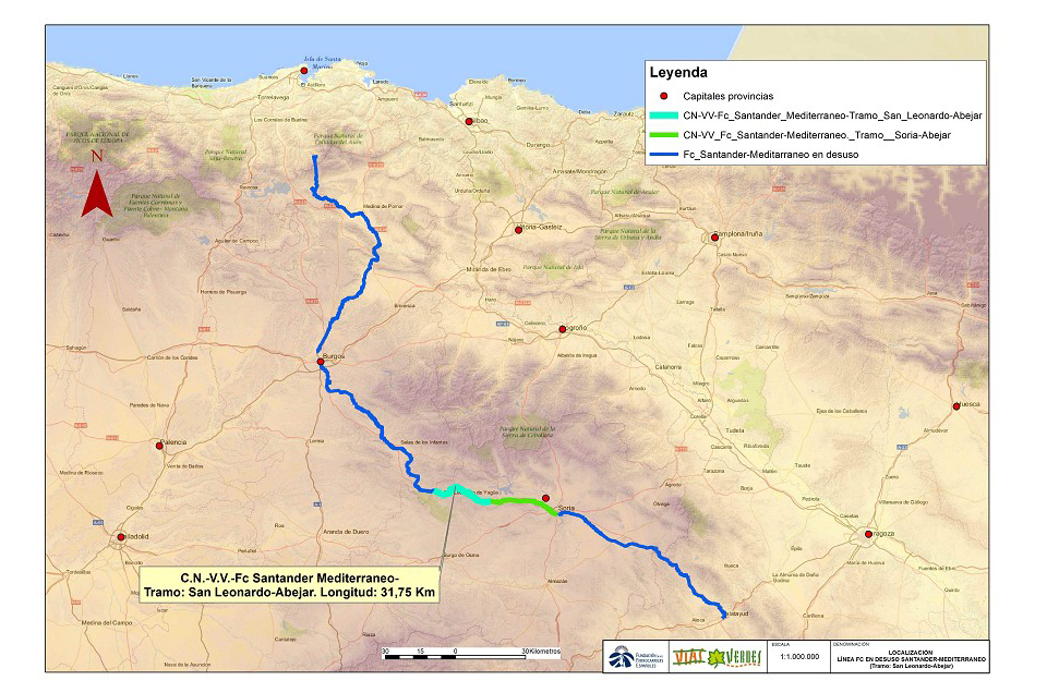 Se inician las obras del Camino Natural Vía Verde FC Santander- Mediterráneo en el tramo entre San Leonardo y Abejar (Soria)