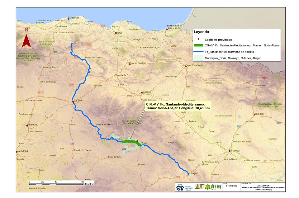 Comienza la construcción del Camino Natural Vía Verde FC Santander – Mediterráneo entre Soria y Abéjar