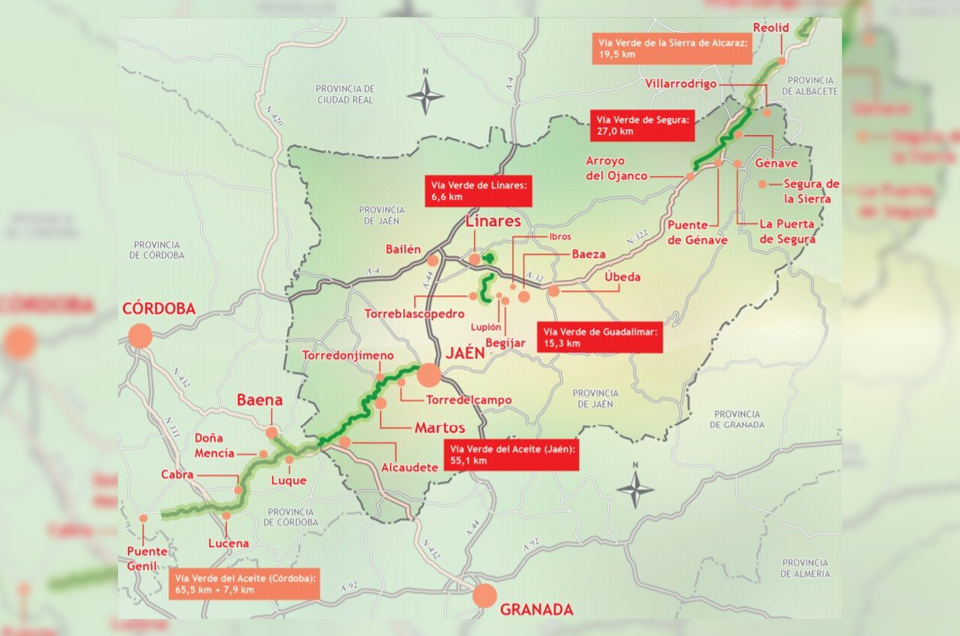 La Diputación provincial de Jaén y la Fundación de los Ferrocarriles Españoles acuerdan intensificar las acciones de promoción de las Vías Verdes jienenses