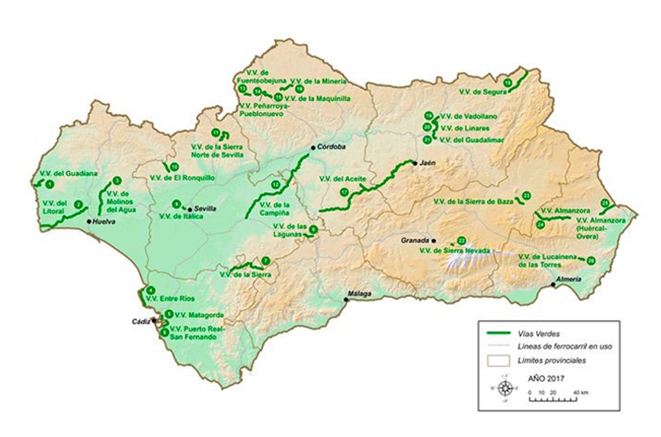 Aprobada por unanimidad en el Parlamento andaluz una iniciativa para impulsar la promoción de las Vías Verdes