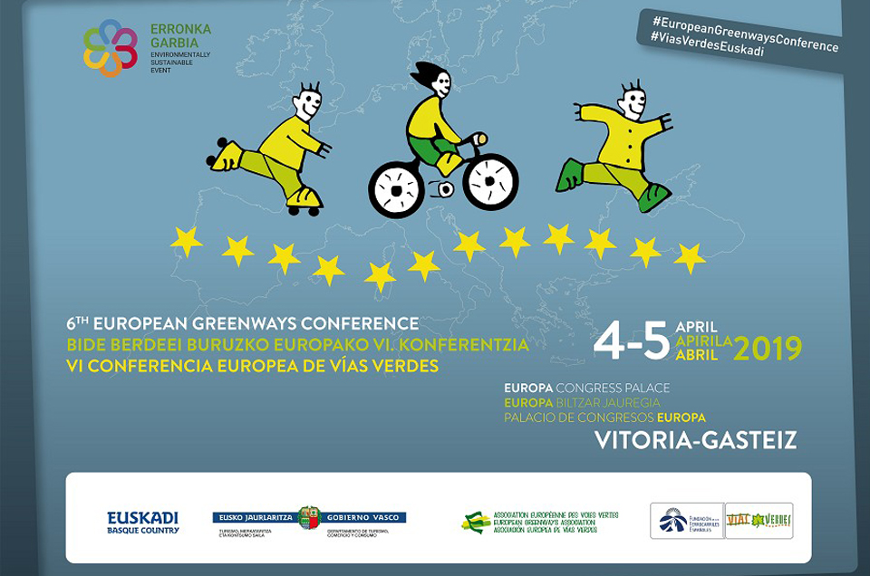 Expertos de más de 10 nacionalidades estarán presentes en la VI Conferencia Europea de Vías Verdes los días 4-5 de Abril 2019 en Vitoria-Gasteiz