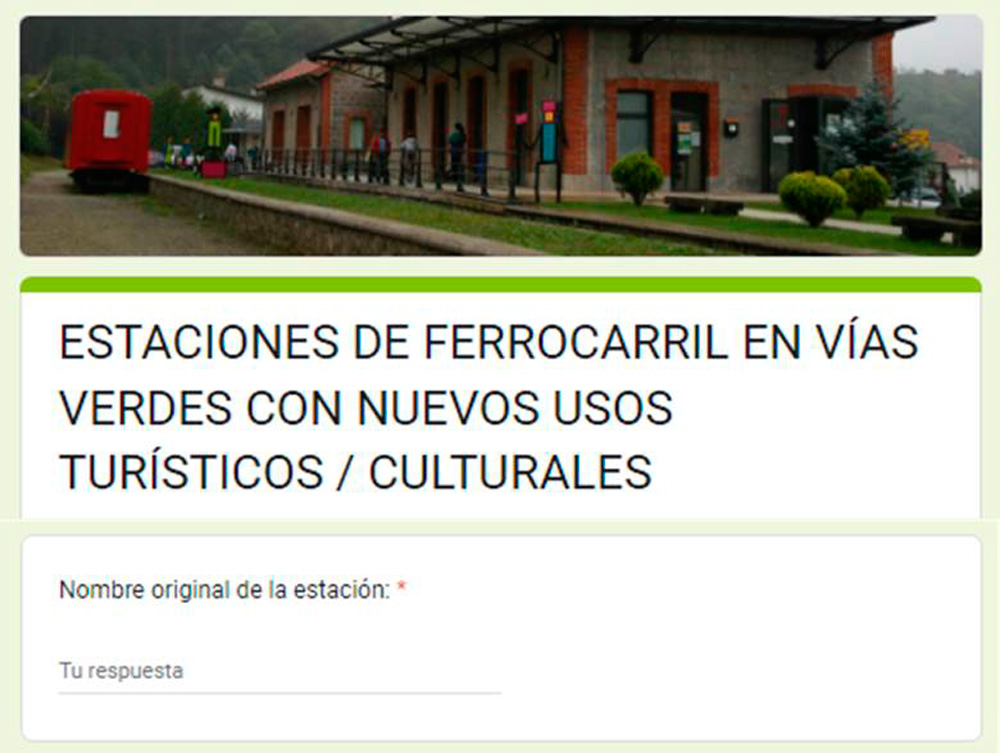 inventario de estaciones ferroviarias en Vías Verdes