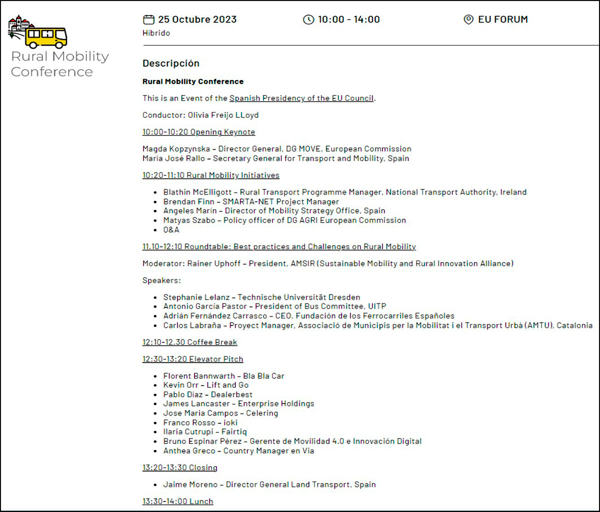 Las Vías Verdes presentes en la 2ª edición de Global Mobility Call
