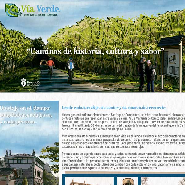 Folleto Vía Verde Compostela-Tambre-Lengüelle