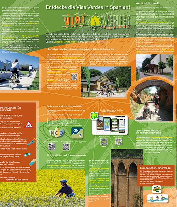 Folleto divulgativo Vías Verdes Españolas en Alemán - 2025