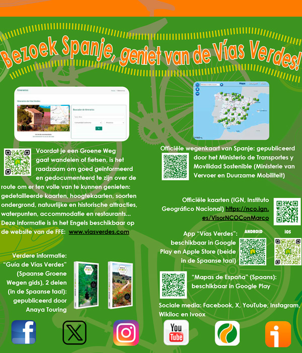 Folleto divulgativo Vías Verdes Españolas en Holandés – 2024