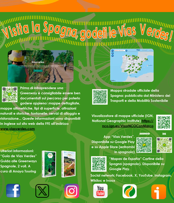 Folleto divulgativo Vías Verdes españolas en Italiano - 2024