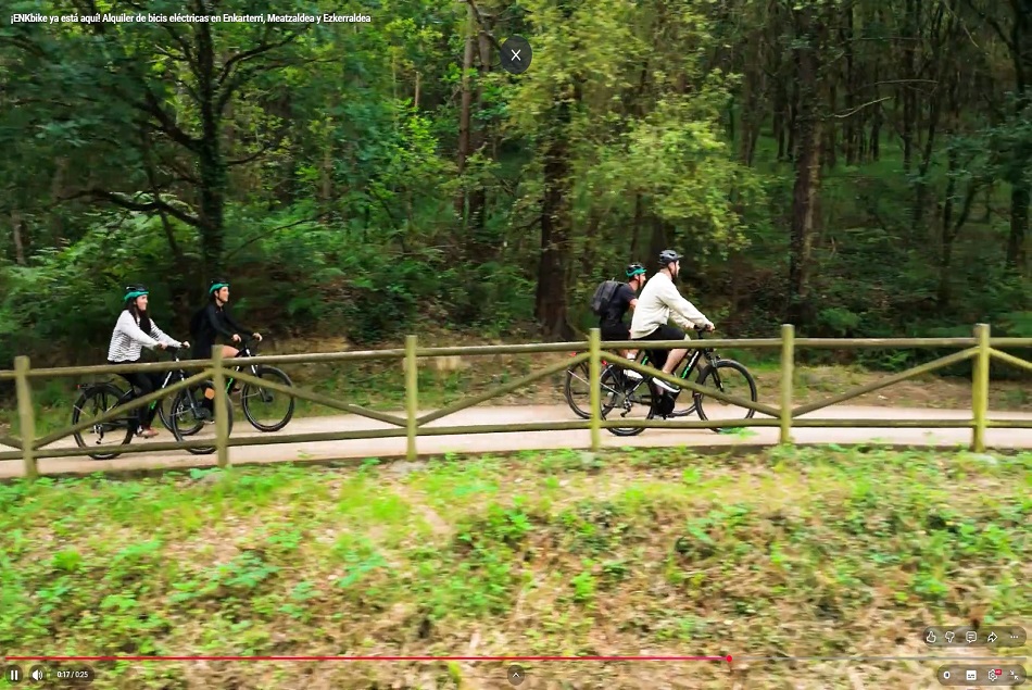 Las bicicletas eléctricas llegan al Camino Natural Vía Verde de Montes de Hierro, Bizkaia