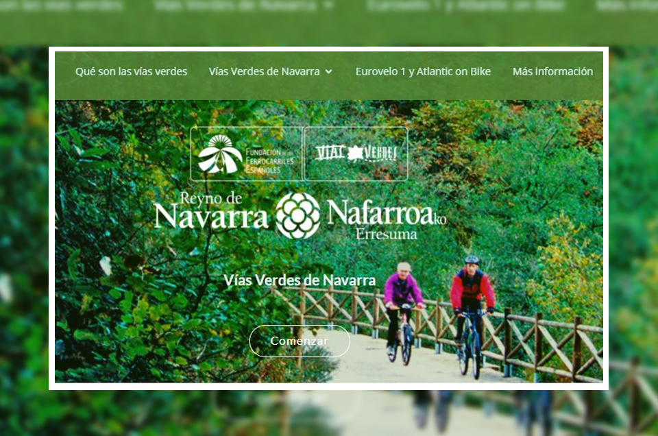Nueva Landing page de Vías Verdes de Navarra. Siente el “Efecto Navarra”