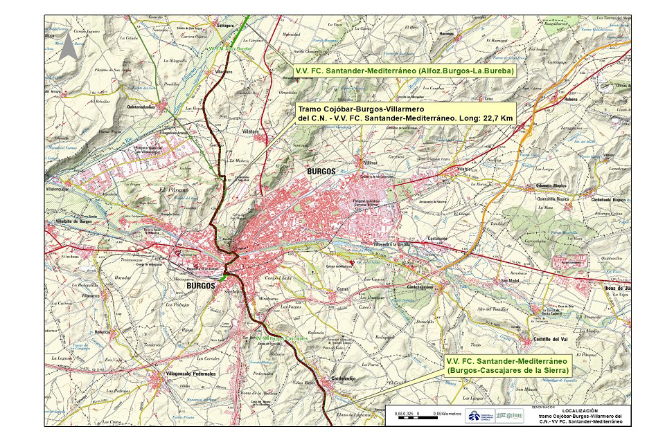Conexin en la ciudad de Burgos de los diferentes tramos del Camino Natural Va Verde FC. Santander-Mediterrneo