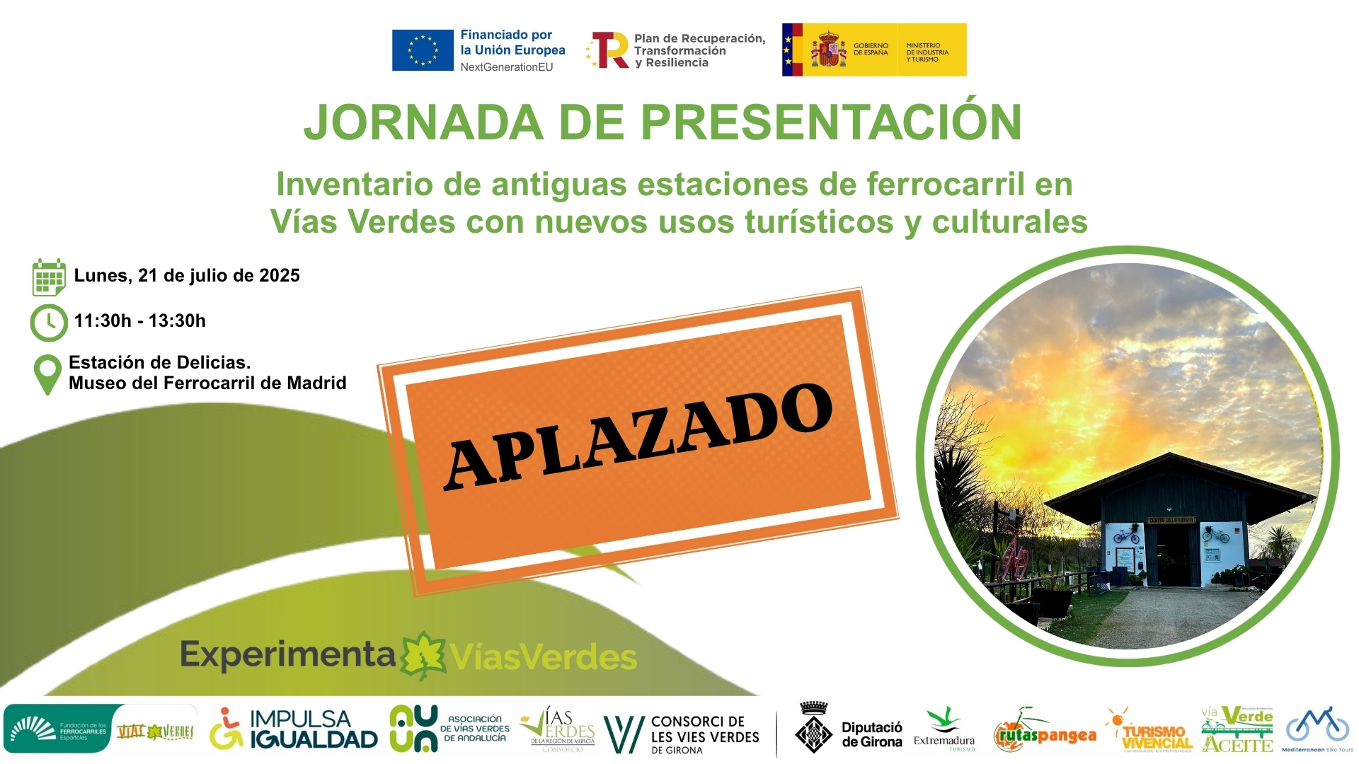 APLAZADA- Jornada de Presentación del Inventario de antiguas Estaciones de Ferrocarril con nuevos usos turísticos a cargo de Adif y FFE. Museo del Ferrocarril de Madrid. Lunes, 21 de julio