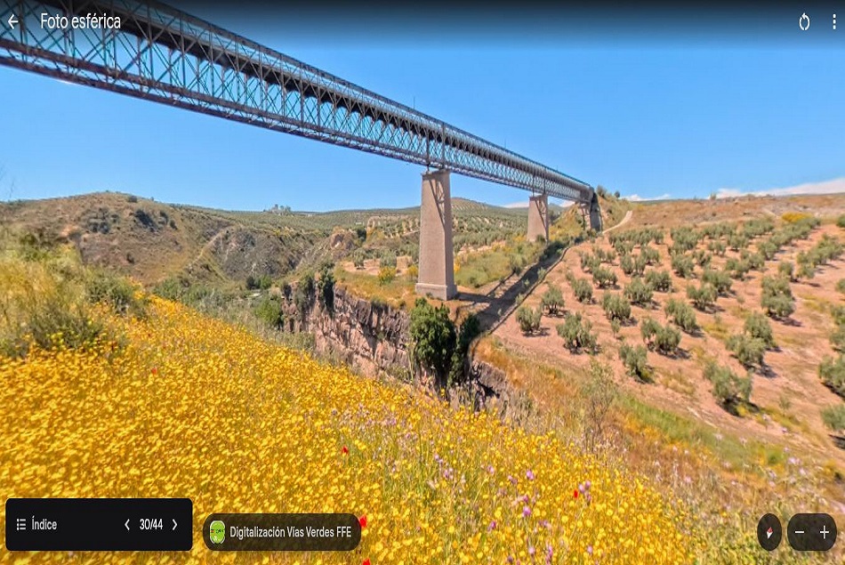 Digitalizados los Caminos Naturales Vías Verdes de Jaén. La vía del Aceite y la del Renacimiento, ya disponibles en Google Maps Street View en 360º