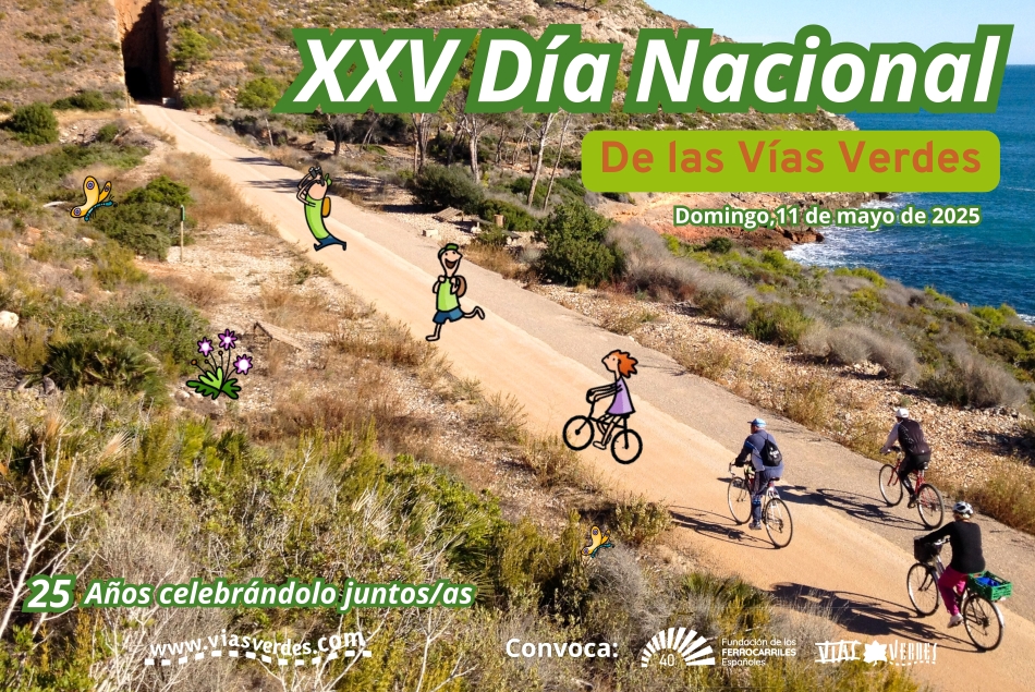 Se convoca el XXV Día Nacional de las Vías Verdes 2025, este año bajo el lema “25 años celebrándolo juntos/as”