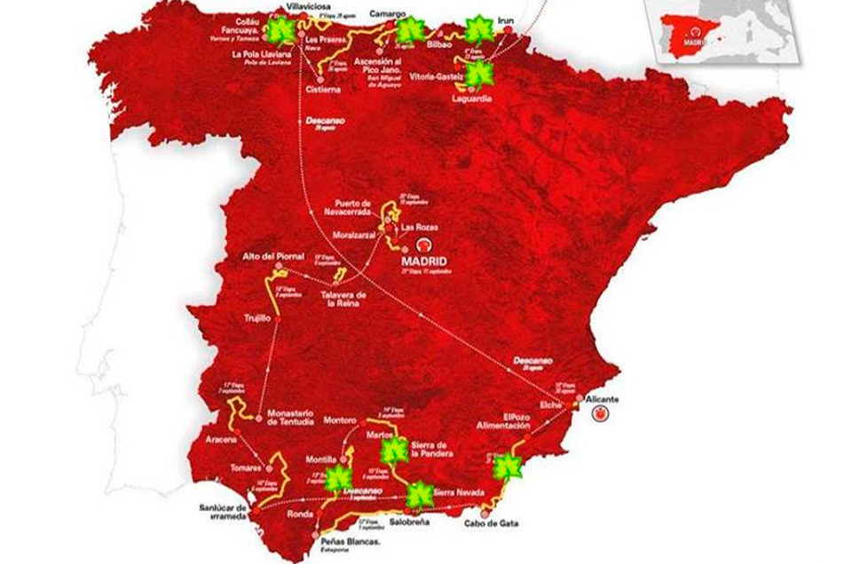La Vuelta y las etapas cercanas a Vías Verdes