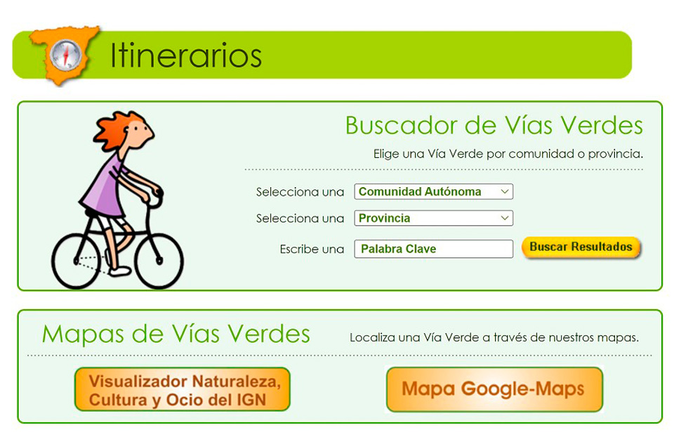 Nuevas fichas de itinerarios en www.viasverdes.com, siempre actualizada