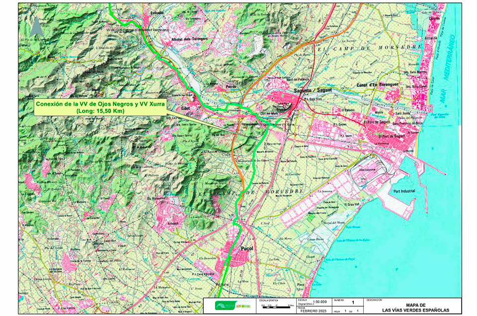 Se inician los trabajos de conexin entre la Va Verde de Ojos Negros y la Va Verde Xurra