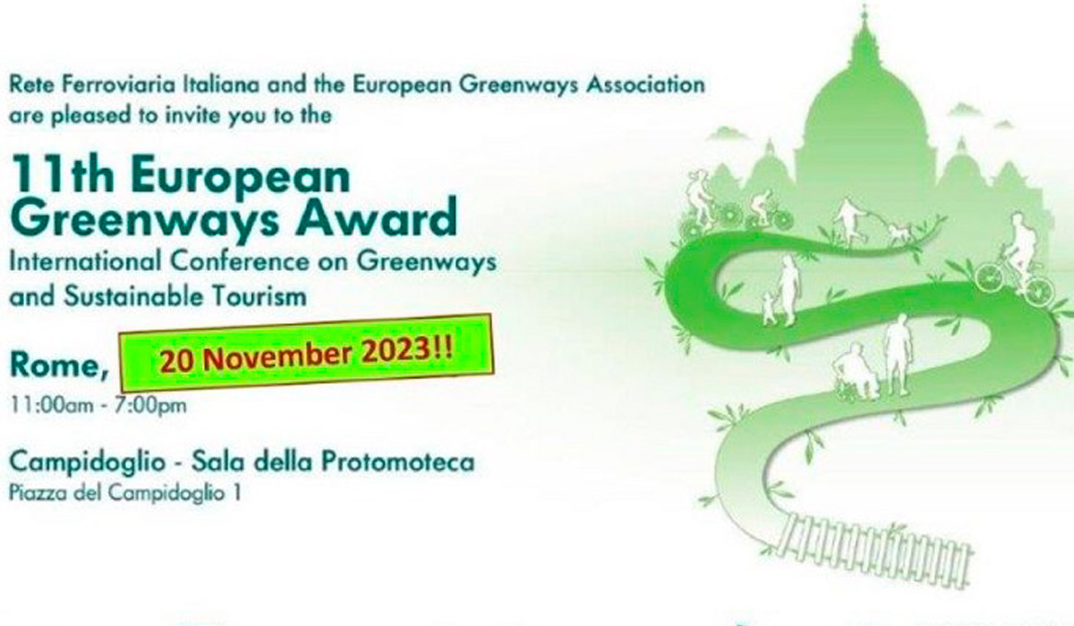 ¡Nueva fecha! La FFE participa en la Conferencia internacional de Vías Verdes y Turismo Sostenible en Roma, en el marco de los 11º Premios Europeos de Vías Verdes