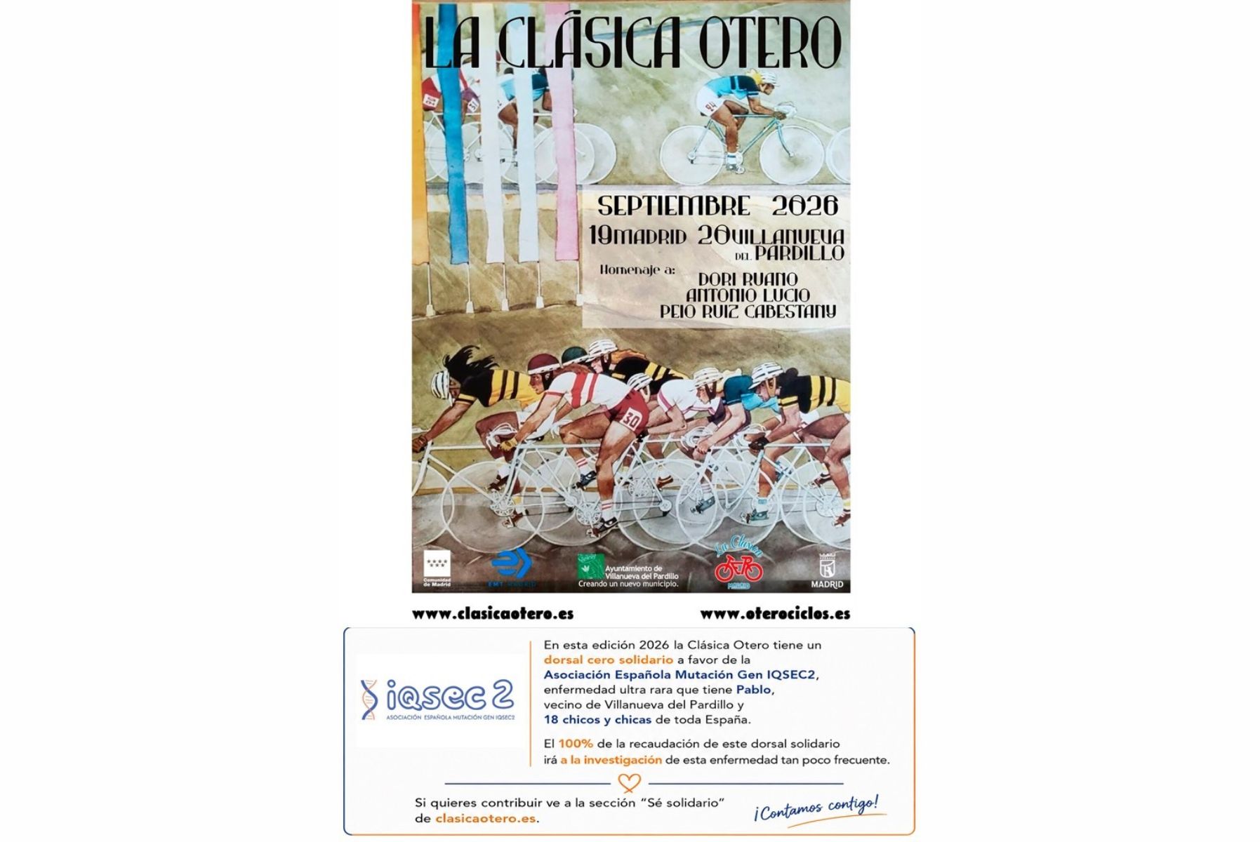 Un año más la gerencia de Vías Verdes de la FFE colabora con la Clásica Otero y se suma a su reto solidario