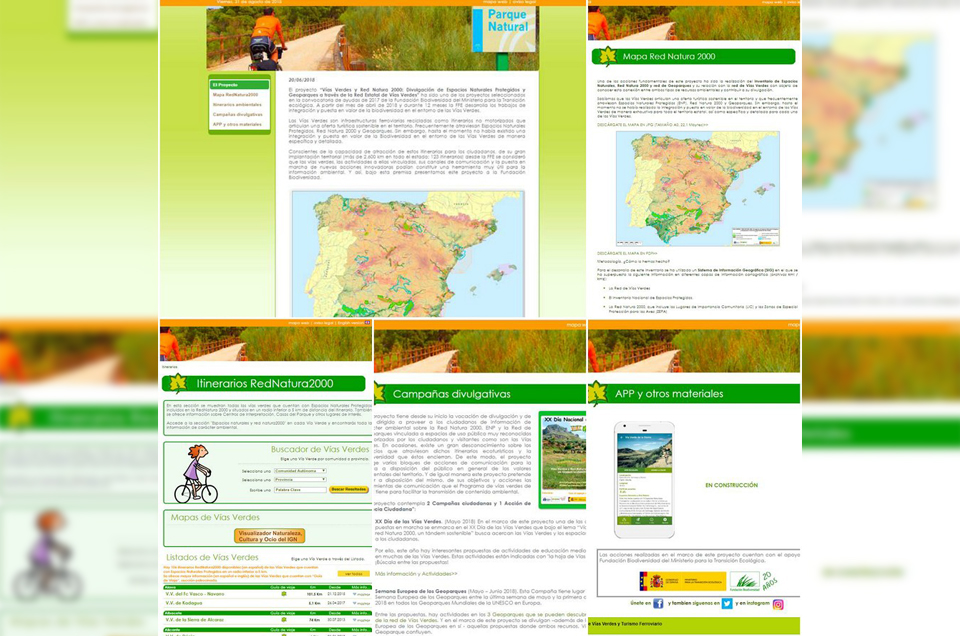 www.ViasVerdesyRedNatura2000.com. Nueva web del Proyecto que desarrolla la FFE con la colaboracin de la Fundacin Biodiversidad